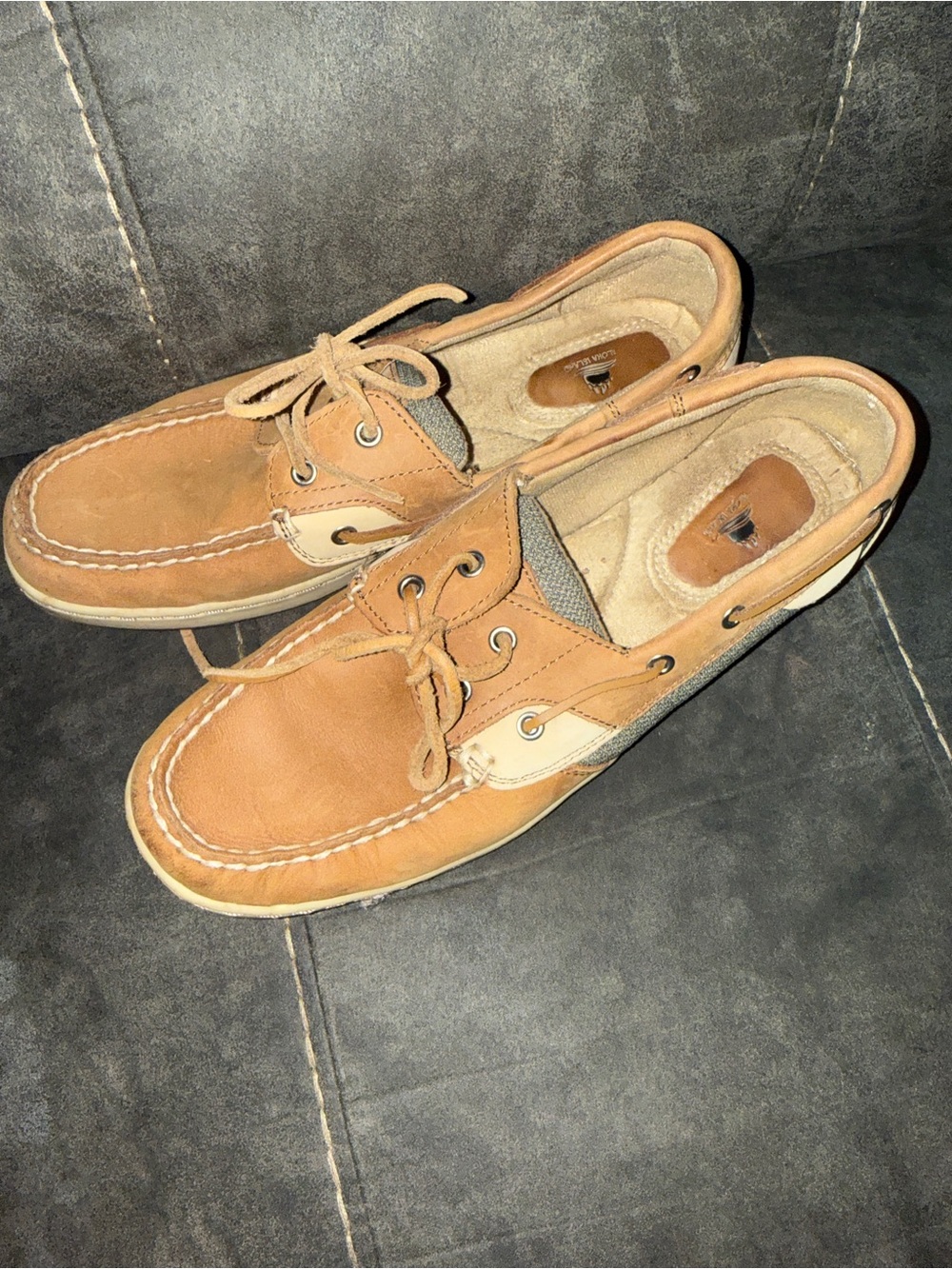 Woman’s Tan Leather Boat Shoes